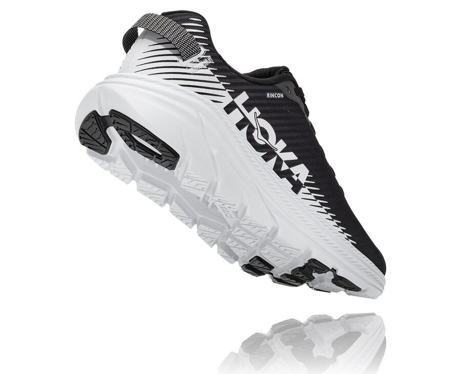 Running Shoes Womens - Hoka One One Rincon 2 - Black/White - IJZKGSD-79